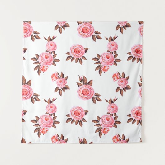 Naadloos patroon met engelse rosesprachtige, zwart wandkleed (Voorkant)