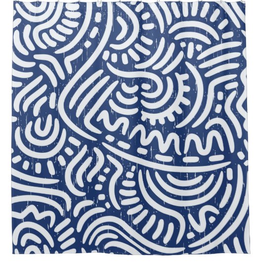 Naadloos patroon met etnische stammen douchegordijn (Voorkant)