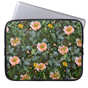 Naadloos patroon met eucalyptus en hummelia flow laptop sleeve