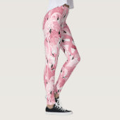 naadloos patroon met exotische roze flamingvogels leggings (Rechts)