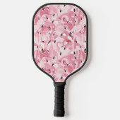 naadloos patroon met exotische roze flamingvogels pickleball paddle (Achterkant)