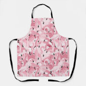 naadloos patroon met exotische roze flamingvogels schort (Voorkant)