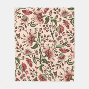 Naadloos patroon met fantasiebloemen, natuurlijke fleece deken