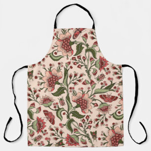 Naadloos patroon met fantasiebloemen, natuurlijke  schort