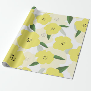 Naadloos patroon met felgele bloemen cadeaupapier