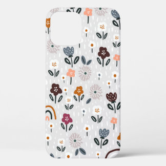 Naadloos patroon met florale regenbogen en handdra Case-Mate iPhone case