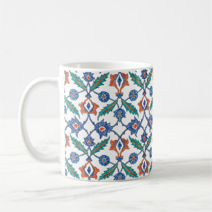 Naadloos patroon met florale versiering die me nab koffiemok