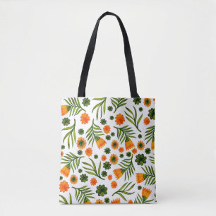 Naadloos patroon met folkkunstbloemen tote bag