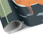 Naadloos patroon met Foxes, bomen, bladeren, padde Cadeaupapier (Rol Hoek)