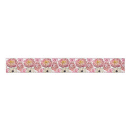 Naadloos patroon met gedetailleerde handgetekende  grosgrain lint