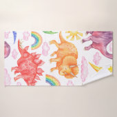 Naadloos patroon met gekleurde dinosaurussen, rege badhanddoek (Badhanddoek)