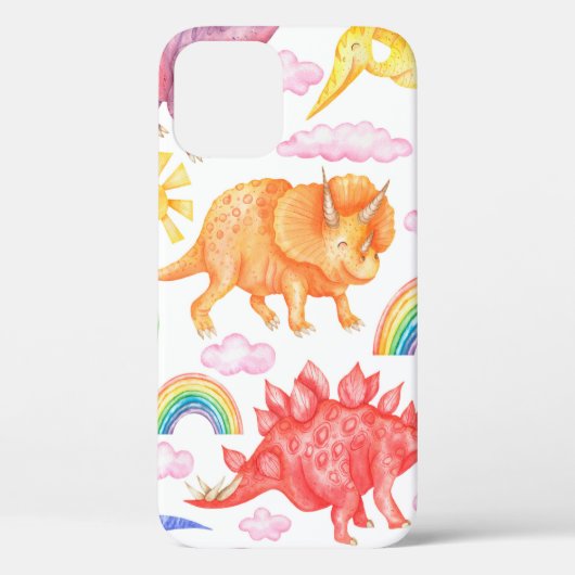 Naadloos patroon met gekleurde dinosaurussen, rege Case-Mate iPhone case (Achterkant)