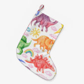 Naadloos patroon met gekleurde dinosaurussen, rege kleine kerstsok (Voorkant (Hangend))