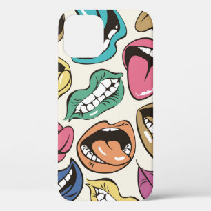 naadloos patroon met gekleurde lippen met verschil Case-Mate iPhone case