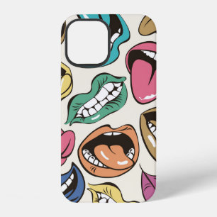 naadloos patroon met gekleurde lippen met verschil iPhone 12 hoesje