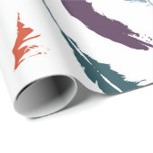 Naadloos patroon met gekleurde veren op een licht. cadeaupapier (Rol Hoek)