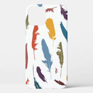 Naadloos patroon met gekleurde veren op een licht. Case-Mate iPhone case