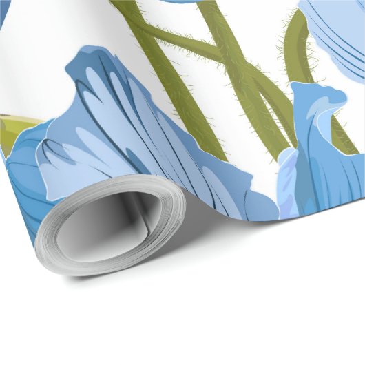 Naadloos patroon met gele blauwe bloemen. cadeaupapier (Rol Hoek)