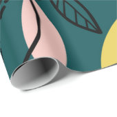  naadloos patroon met gele citroenen, vertakking cadeaupapier (Rol Hoek)