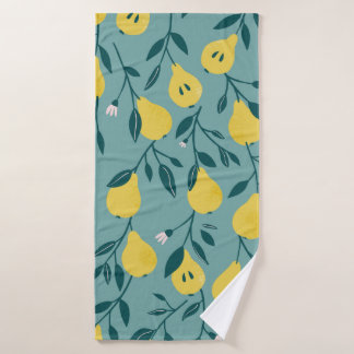 Naadloos patroon met gele peren. Fruitboomgaard Badhanddoek