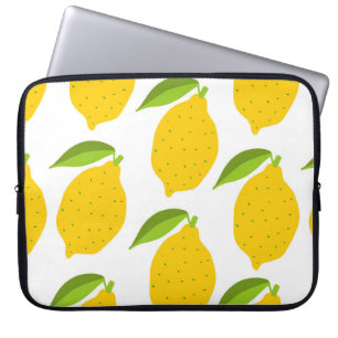 Naadloos patroon met gele verse citroen laptop sleeve