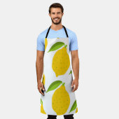 Naadloos patroon met gele verse citroen schort (Gedragen)