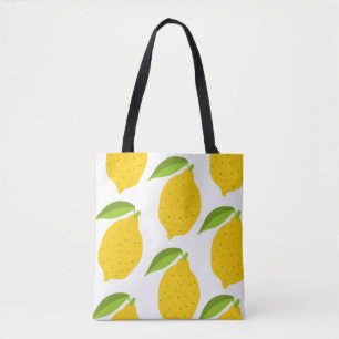 Naadloos patroon met gele verse citroen tote bag