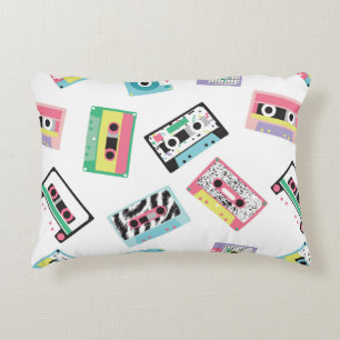 Naadloos patroon met geluidstapes in retro 80s sto accent kussen