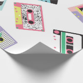Naadloos patroon met geluidstapes in retro 80s sto cadeaupapier (Hoek)