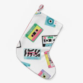 Naadloos patroon met geluidstapes in retro 80s sto kleine kerstsok (Voorkant (Hangend))