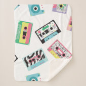 Naadloos patroon met geluidstapes in retro 80s sto sherpa deken (Voorkant)