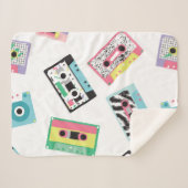 Naadloos patroon met geluidstapes in retro 80s sto sherpa deken (Voorkant (horizontaal))