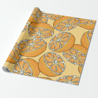 Naadloos patroon met gesneden sinaasappels. Vintag Cadeaupapier