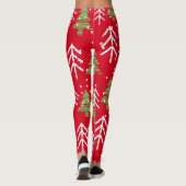Naadloos patroon met gestileerde kerstbomen leggings (Achterkant)