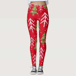 Naadloos patroon met gestileerde kerstbomen leggings