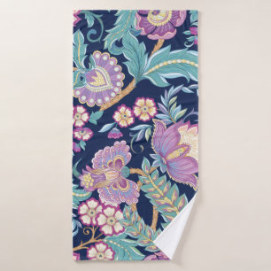 Naadloos patroon met gestileerde sierbloemen badhanddoek