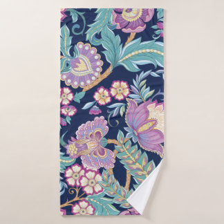 Naadloos patroon met gestileerde sierbloemen badhanddoek