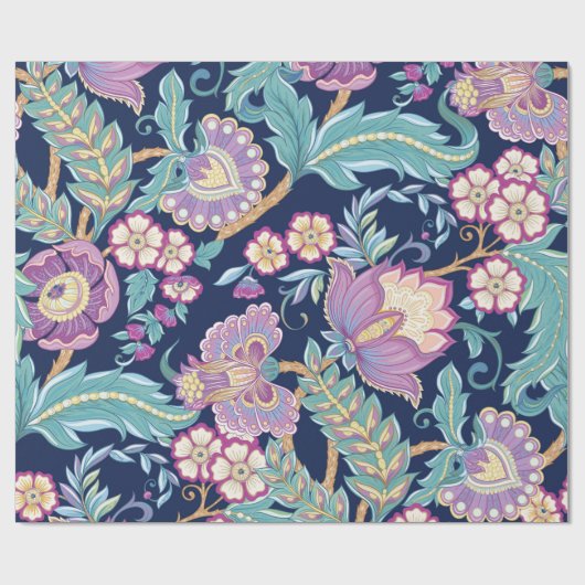 Naadloos patroon met gestileerde sierbloemen cadeaupapier (Vlak)