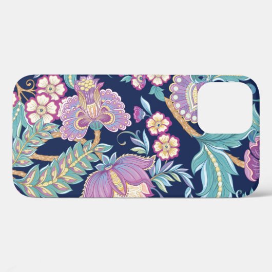 Naadloos patroon met gestileerde sierbloemen Case-Mate iPhone case (Achterkant (horizontaal))