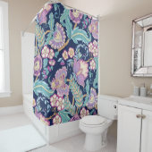 Naadloos patroon met gestileerde sierbloemen douchegordijn (In situ)