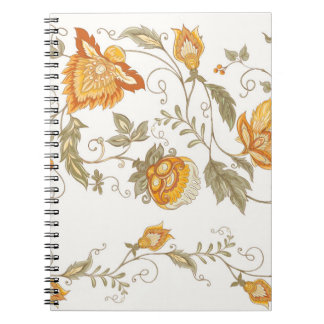 Naadloos patroon met gestileerde sierbloemen notitieboek