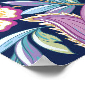 Naadloos patroon met gestileerde sierbloemen poster (Hoek)