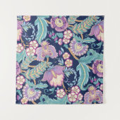 Naadloos patroon met gestileerde sierbloemen wandkleed (Voorkant (horizontaal))