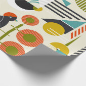 Naadloos patroon met gestileerde vogels in retro b cadeaupapier (Hoek)