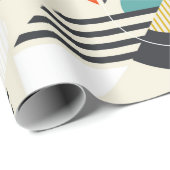 Naadloos patroon met gestileerde vogels in retro b cadeaupapier (Rol Hoek)