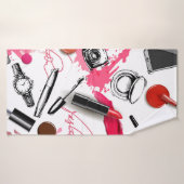 Naadloos patroon met geverfde make-up badhanddoek (Badhanddoek)