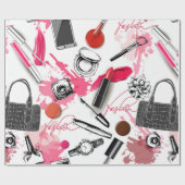 Naadloos patroon met geverfde make-up cadeaupapier (Vlak)