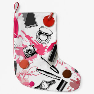 Naadloos patroon met geverfde make-up kleine kerstsok