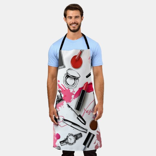 Naadloos patroon met geverfde make-up schort (Gedragen)