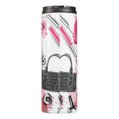 Naadloos patroon met geverfde make-up thermosbeker (Achterkant)